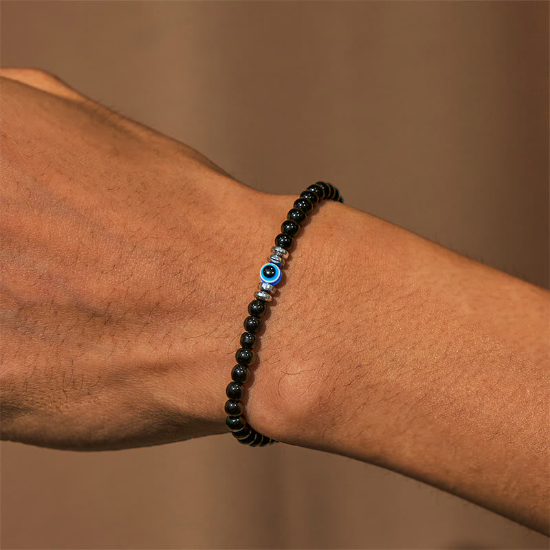 Bracelet Olivenorma « Âme protégée » en obsidienne contre le mauvais œil