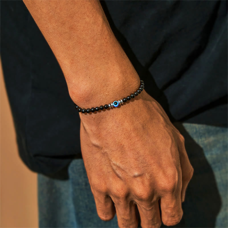 Bracelet Olivenorma « Âme protégée » en obsidienne contre le mauvais œil
