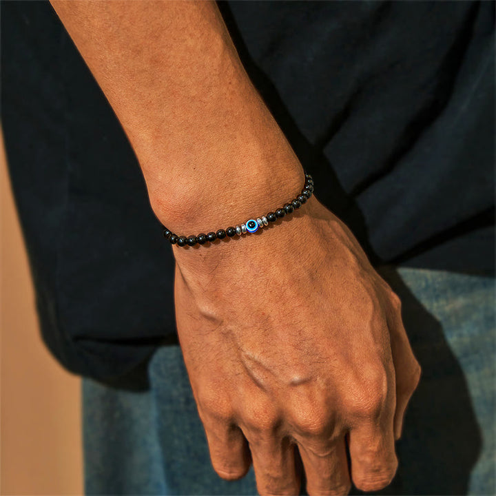 Bracelet Olivenorma « Âme protégée » en obsidienne contre le mauvais œil