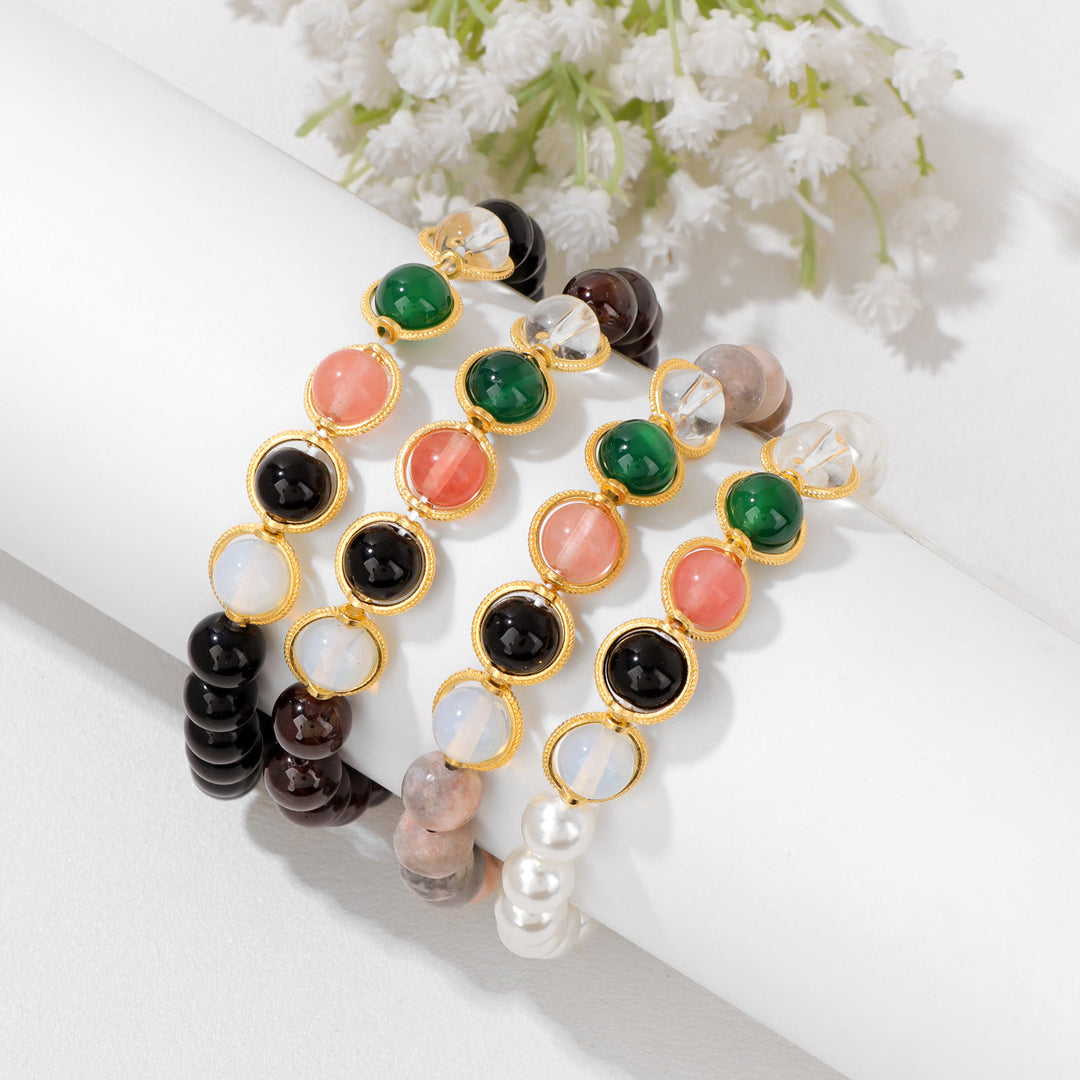 Bracelet Olivenorma en perles de grenat de 8 mm - image 1