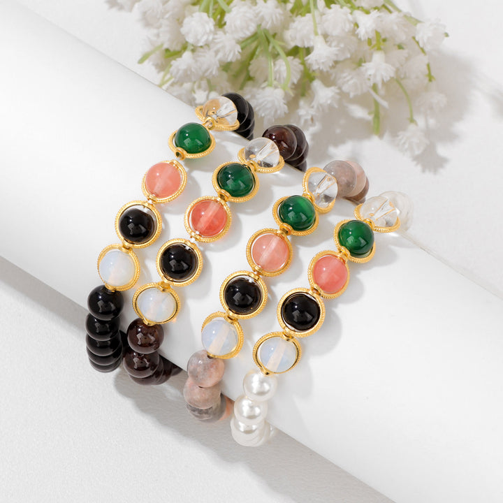 Bracelet Olivenorma en perles de grenat de 8 mm - image 1