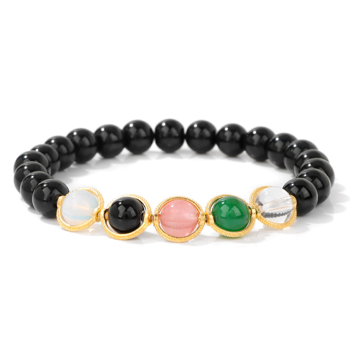Bracelet Olivenorma en perles de grenat de 8 mm - Obsidienne - image 10