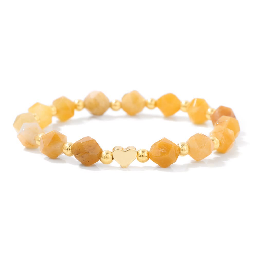Bracelet Olivenorma en perles de cœur serties de pierres précieuses de 8 mm - image 20