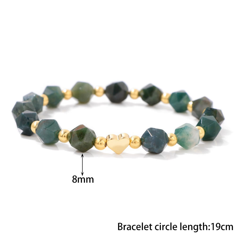 Bracelet Olivenorma en perles de cœur serties de pierres précieuses de 8 mm - image 7