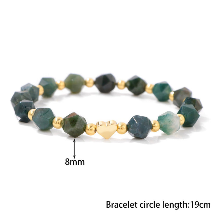 Bracelet Olivenorma en perles de cœur serties de pierres précieuses de 8 mm - image 7