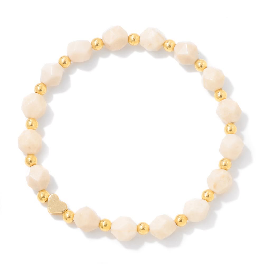 Bracelet Olivenorma en perles de cœur serties de pierres précieuses de 8 mm - Pierre du Soleil - image 14