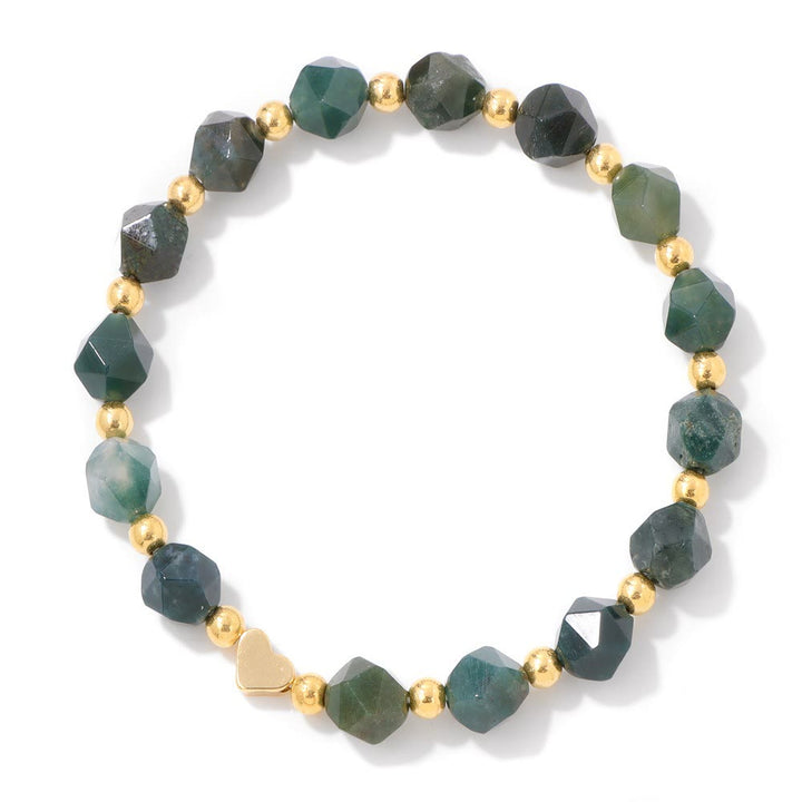 Bracelet Olivenorma en perles de cœur serties de pierres précieuses de 8 mm - image 6