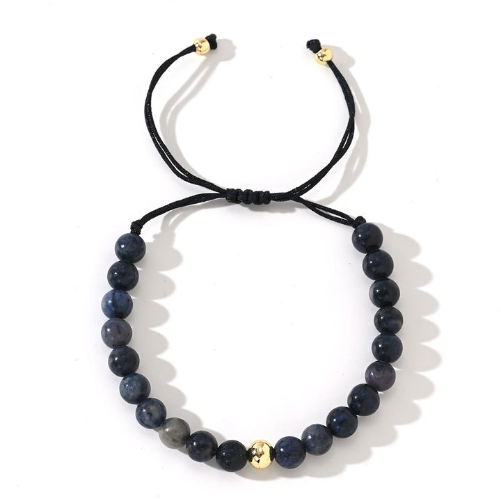 Bracelet tressé réglable en perles de cristal naturel Olivenorma - Sodalite - image 6