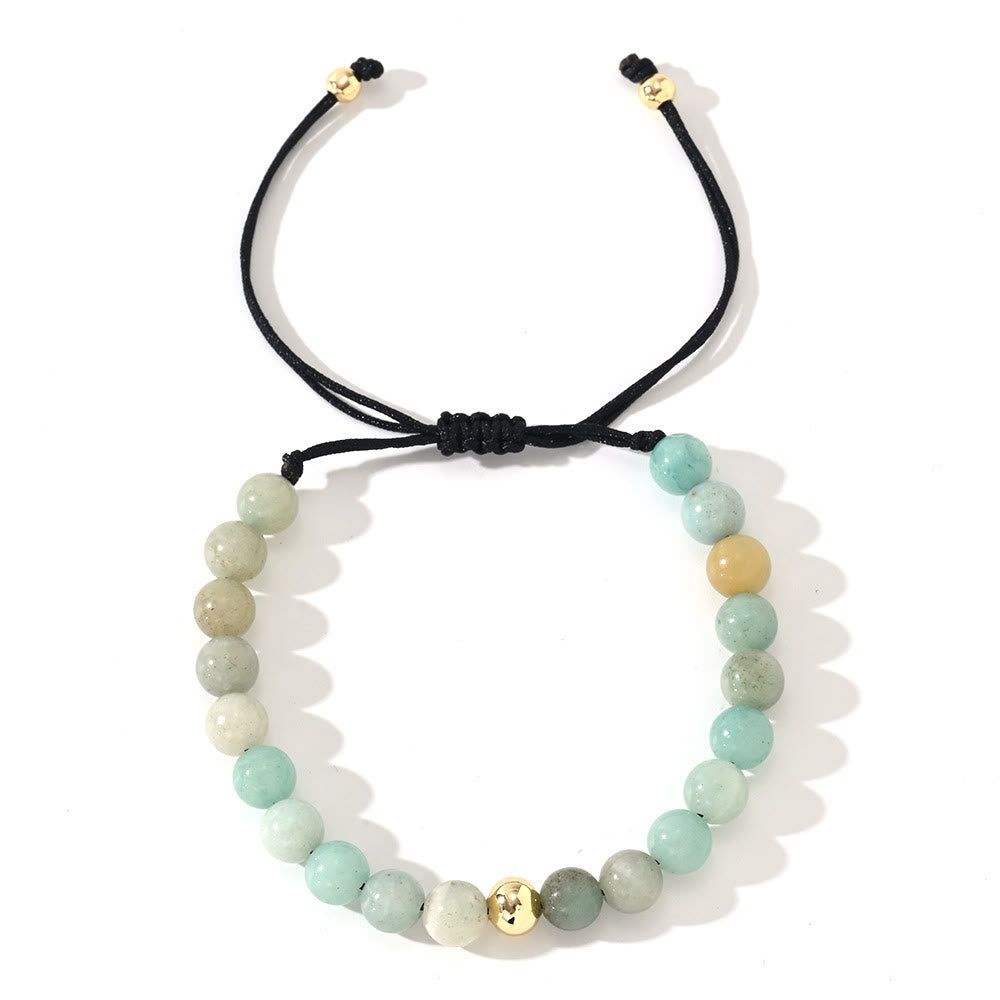 Bracelet tressé réglable en perles de cristal naturel Olivenorma - Amazonite - image 14