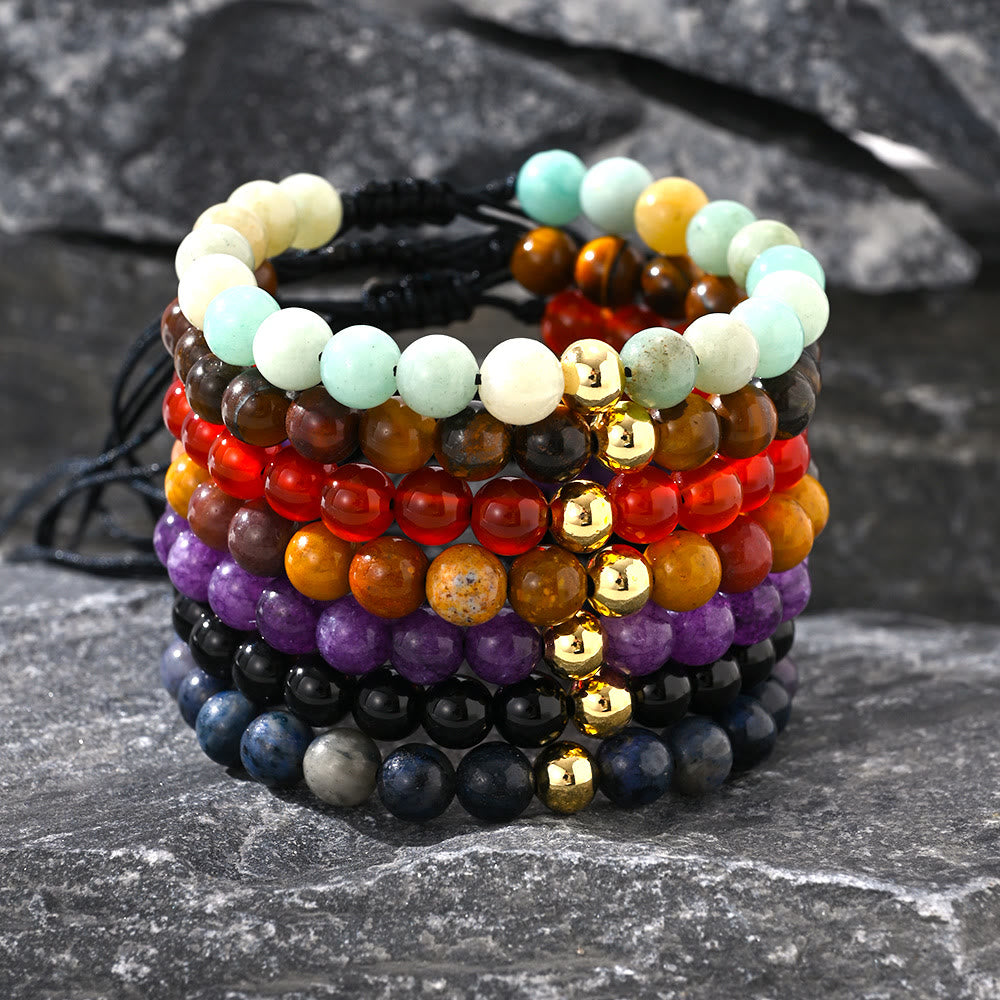 Bracelet tressé réglable en perles de cristal naturel Olivenorma - image 1