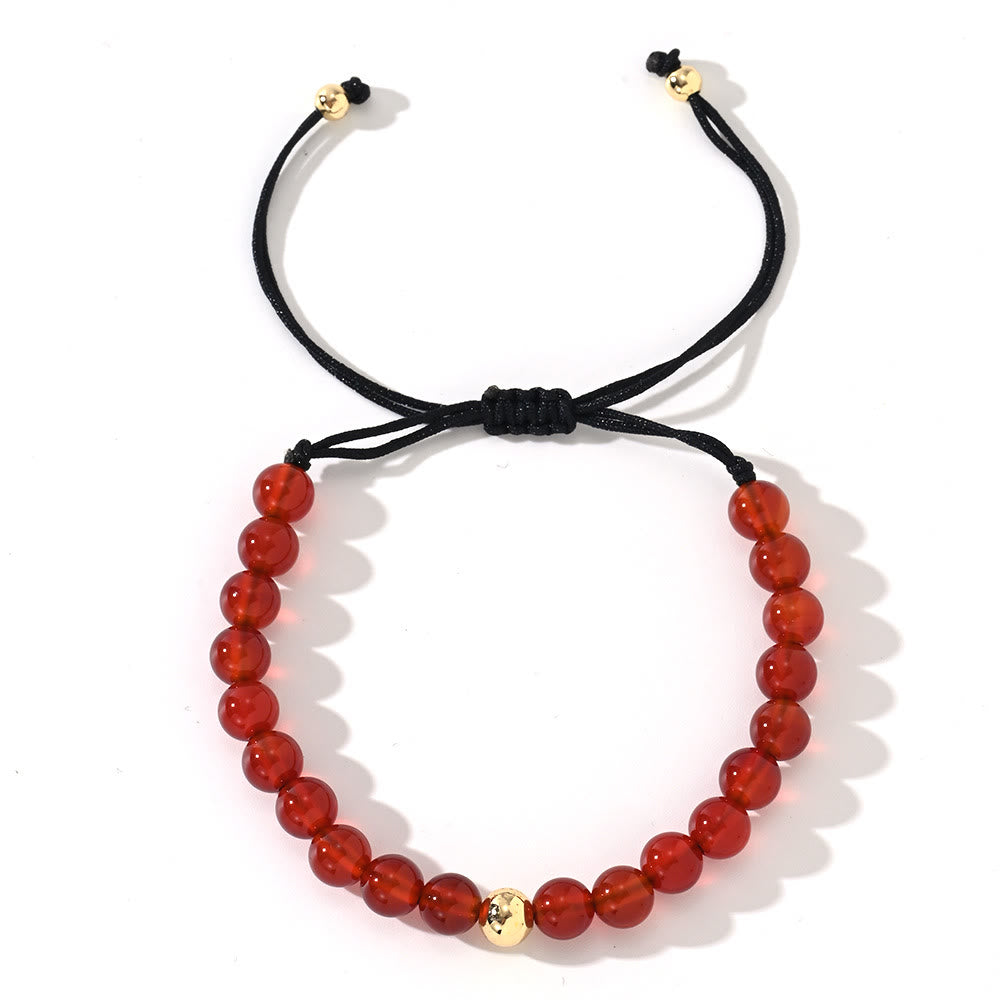 Bracelet tressé réglable en perles de cristal naturel Olivenorma - Grenat - image 10