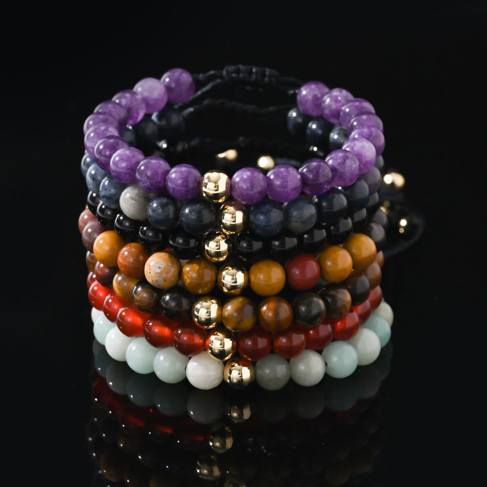 Bracelet tressé réglable en perles de cristal naturel Olivenorma - image 17