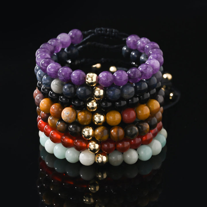 Bracelet tressé réglable en perles de cristal naturel Olivenorma - image 17