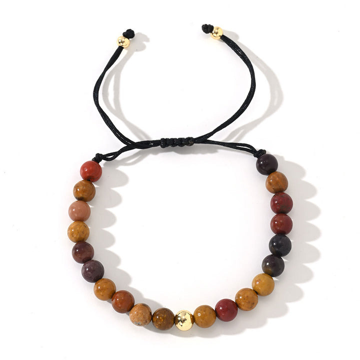 Bracelet tressé réglable en perles de cristal naturel Olivenorma - Mookaite - image 12