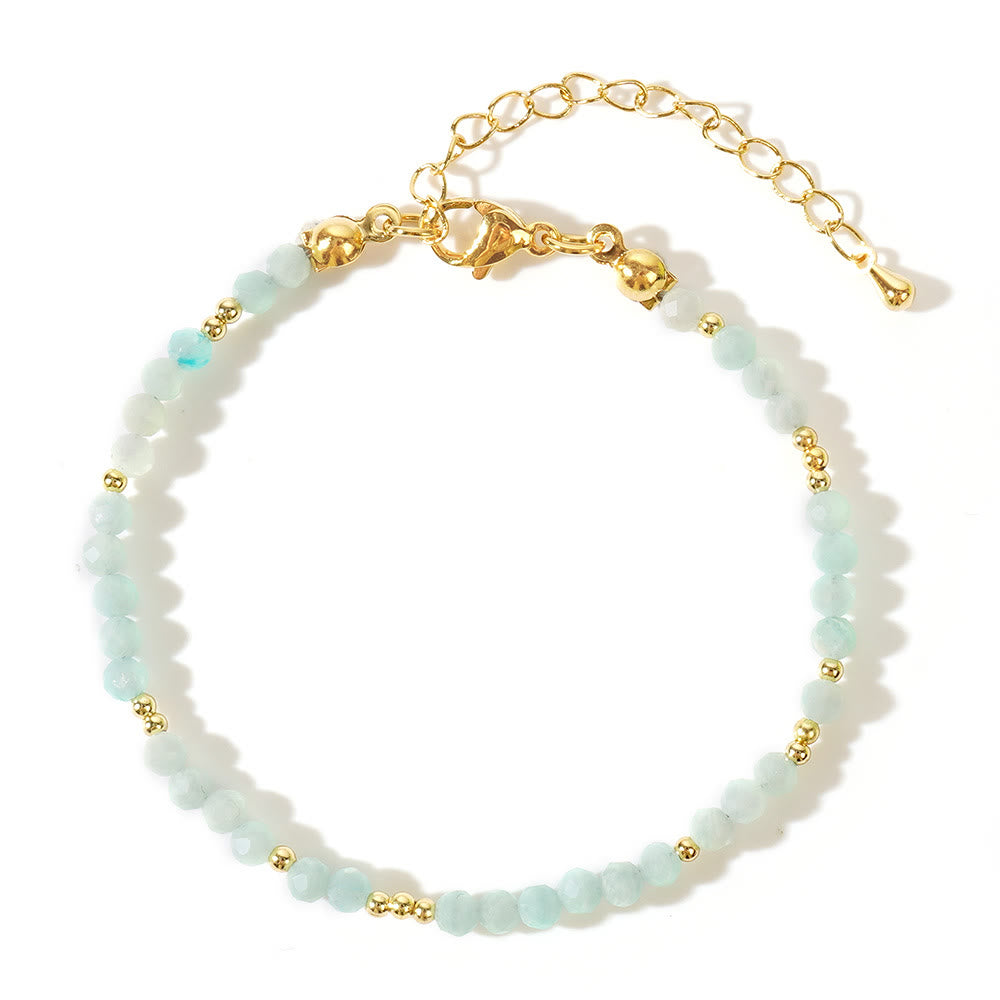 Bracelet ajustable Olivenorma en mini perles à facettes et pierres précieuses naturelles - image 11