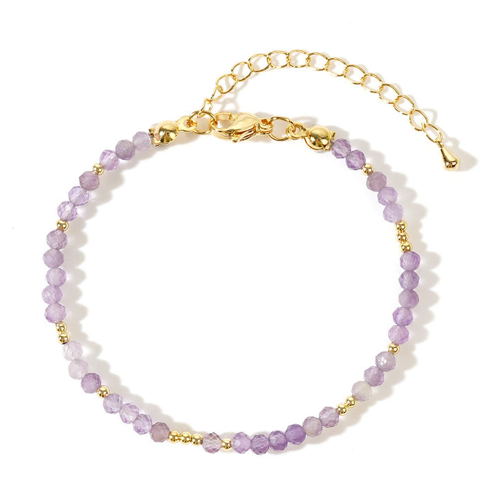 Bracelet ajustable Olivenorma en mini perles à facettes et pierres précieuses naturelles - image 4