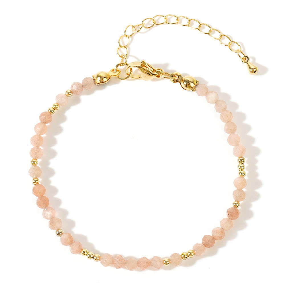 Bracelet ajustable Olivenorma en mini perles à facettes et pierres précieuses naturelles - image 20