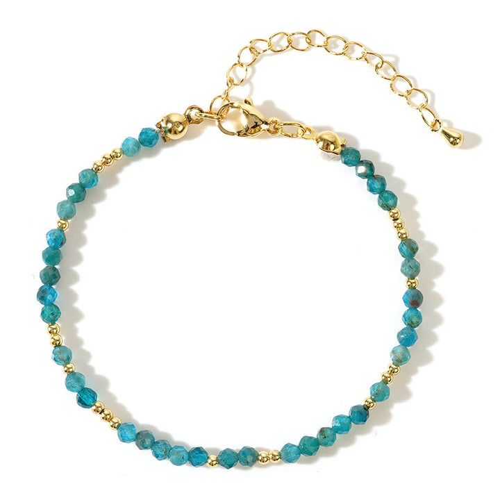 Bracelet ajustable Olivenorma en mini perles à facettes et pierres précieuses naturelles - image 14