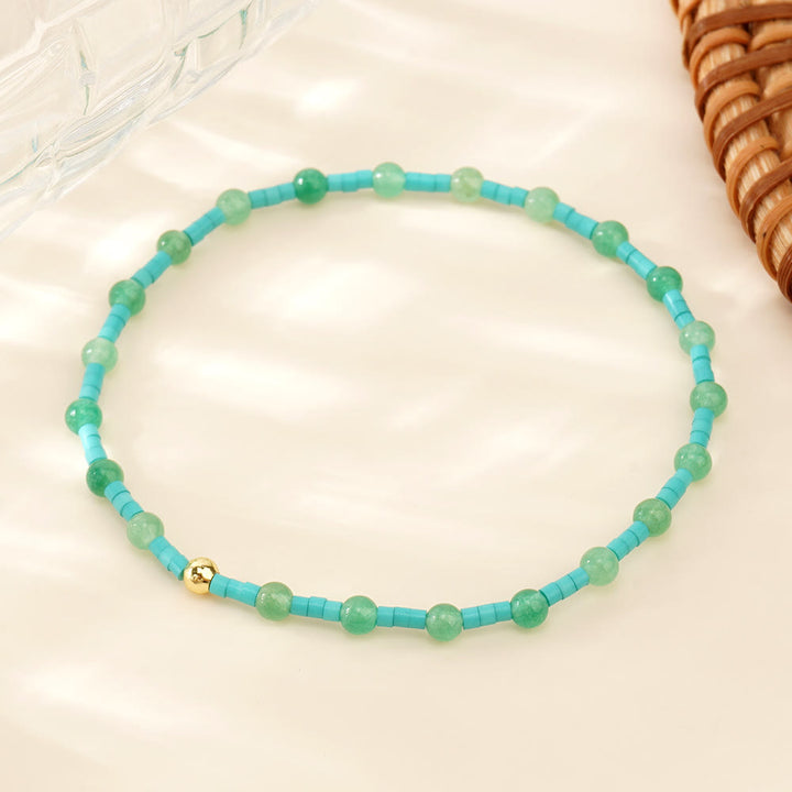 Bracelet élastique extensible Olivenorma Mini Beads Gemstone - Aventurine verte - image 2