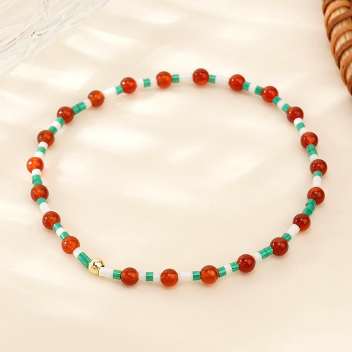 Bracelet élastique extensible Olivenorma Mini Beads Gemstone - Quartz rubis - image 9