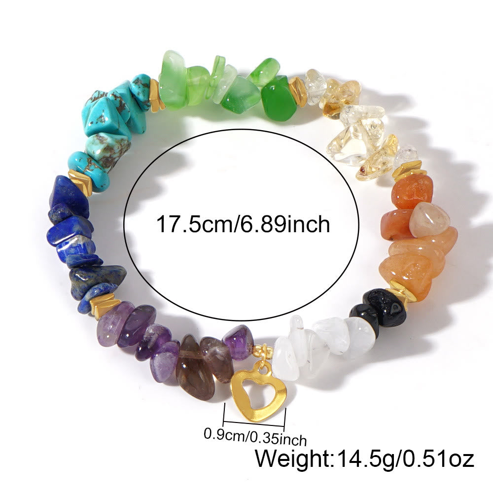 Bracelet extensible Olivenorma en cristal de guérison arc-en-ciel et gravier - image 5