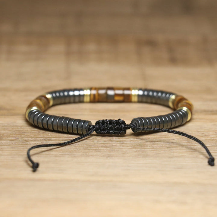 Bracelet tressé réglable en perles de cristal naturel Olivenorma - image 3