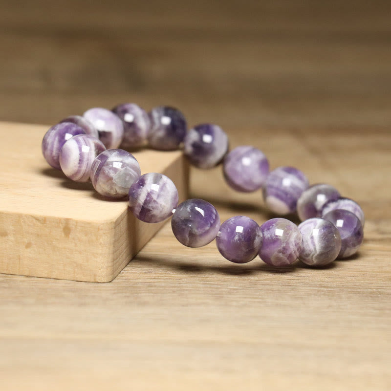 Bracelet élastique ajustable Olivenorma en améthyste fantaisie 10 mm - image 3