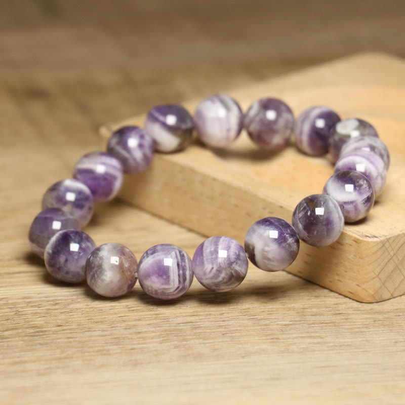 Bracelet élastique ajustable Olivenorma en améthyste fantaisie 10 mm - image 2
