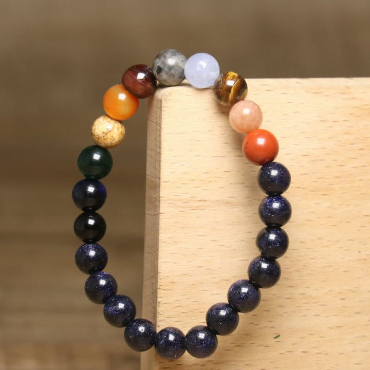 Bracelet Olivenorma en perles de pierres précieuses naturelles colorées de 8 mm - image 5