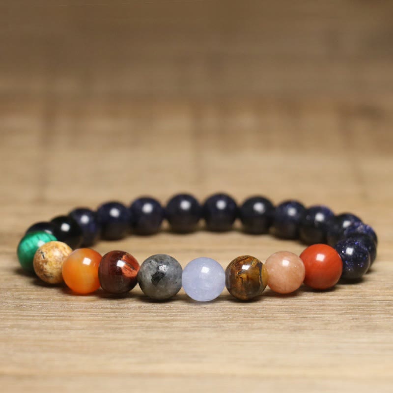 Bracelet Olivenorma en perles de pierres précieuses naturelles colorées de 8 mm - Pierre naturelle - image 1
