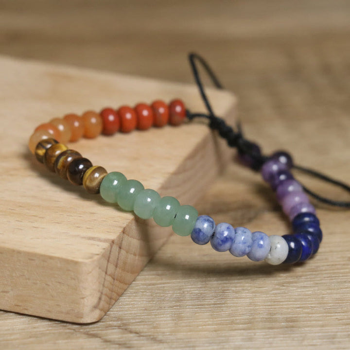 Bracelet tressé réglable en pierre de chakra en cristal naturel Olivenorma - image 2