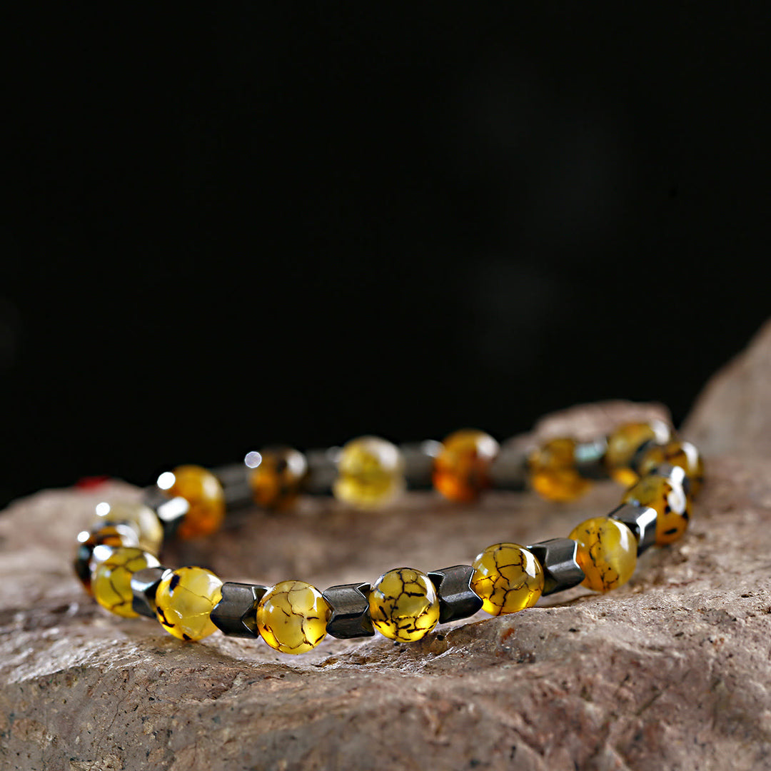 Bracelet extensible Olivenorma en perles de lave et hématite de 8 mm - image 5