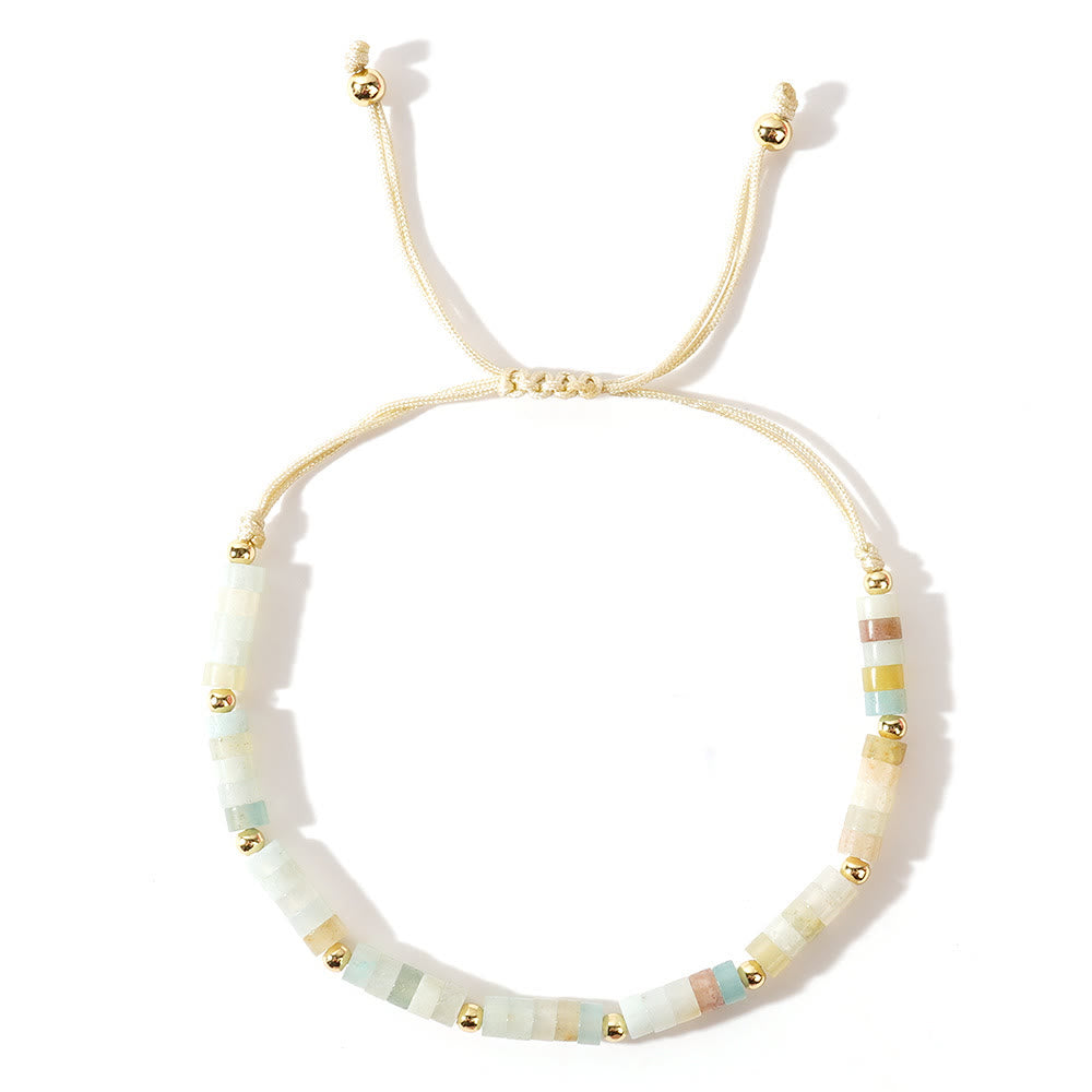 Bracelet réglable Olivenorma en perles de cristal naturel avec mini pierres précieuses de 3 mm - image 3