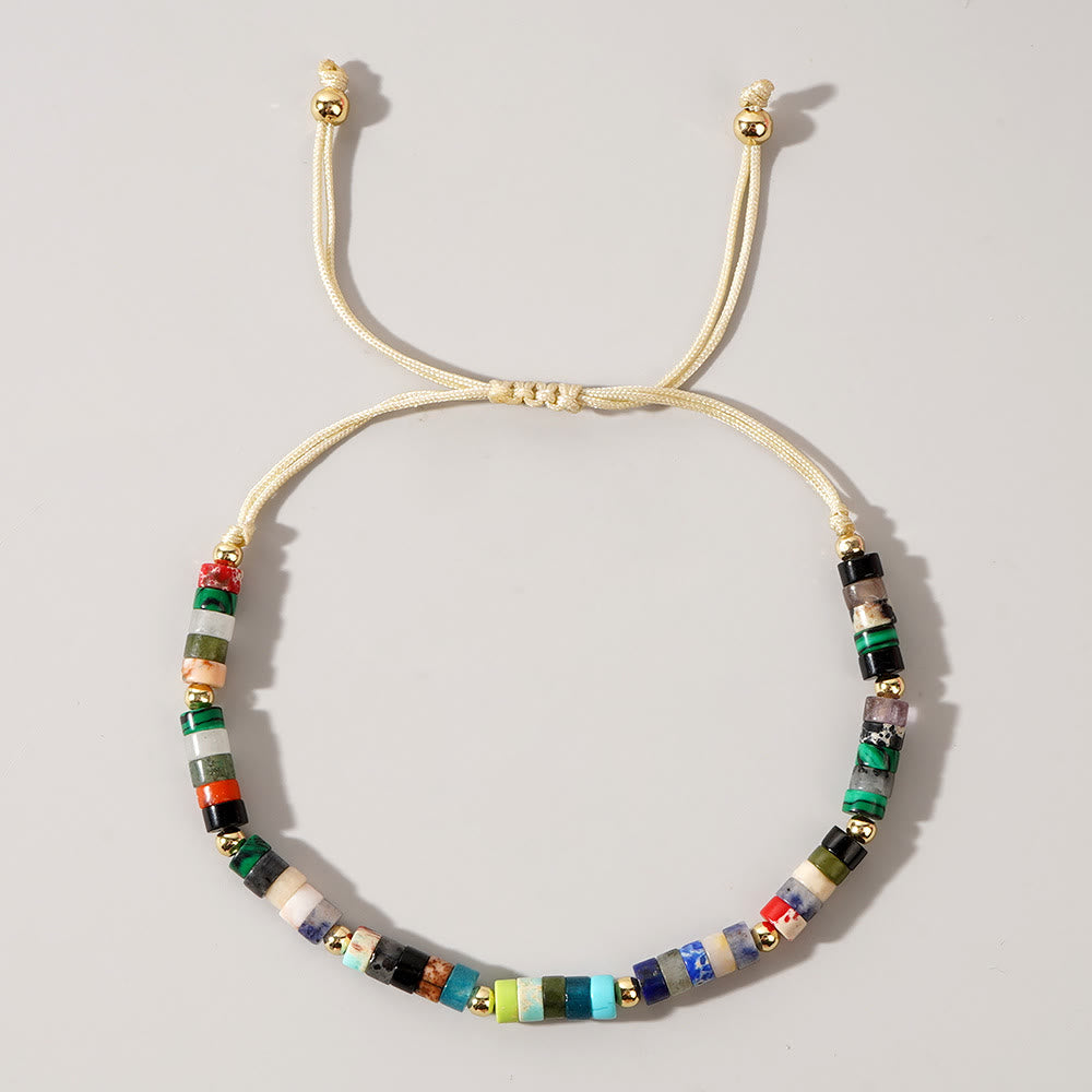 Bracelet réglable Olivenorma en perles de cristal naturel avec mini pierres précieuses de 3 mm - Diverses pierres précieuses - image 12