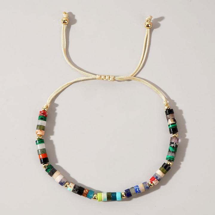 Bracelet réglable Olivenorma en perles de cristal naturel avec mini pierres précieuses de 3 mm - Diverses pierres précieuses - image 12