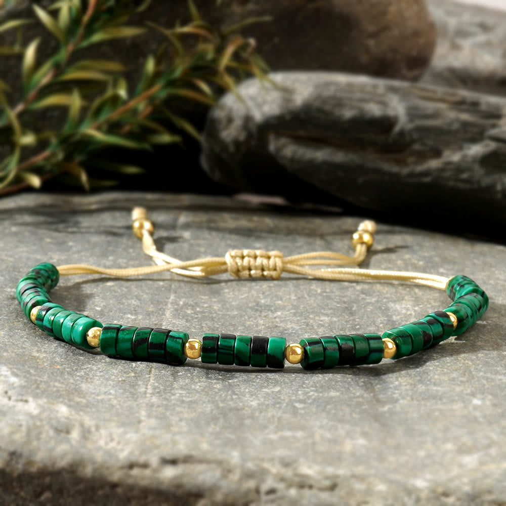 Bracelet réglable Olivenorma en perles de cristal naturel avec mini pierres précieuses de 3 mm - image 6