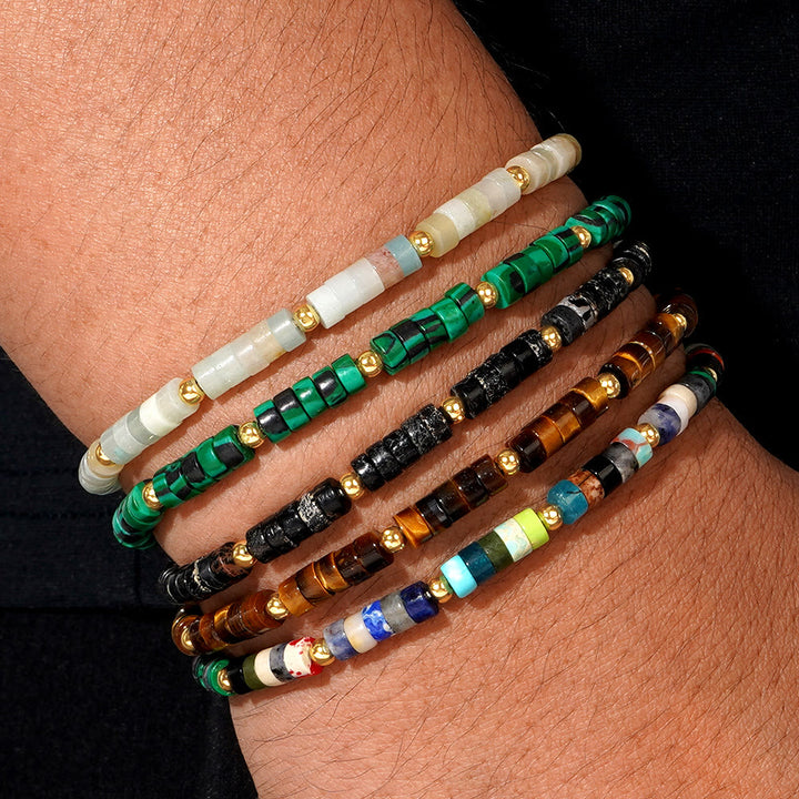 Bracelet réglable Olivenorma en perles de cristal naturel avec mini pierres précieuses de 3 mm - image 14