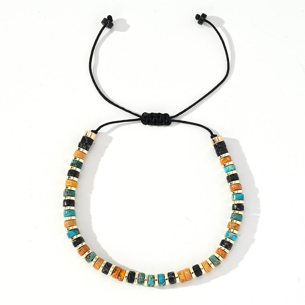 Bracelet tendance en perles d'hématite et mini perles Olivenorma - Pierre de l'Empereur + Hématite - image 12
