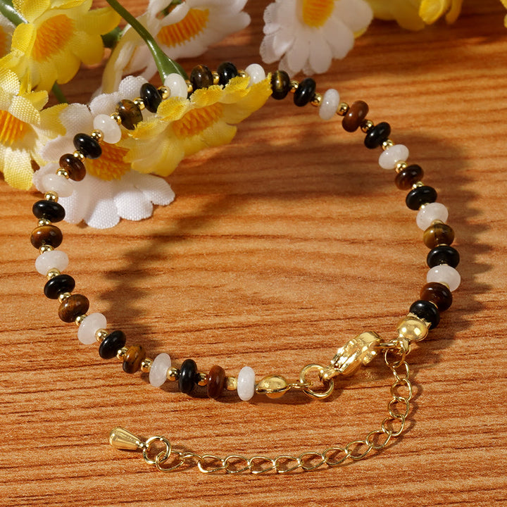 Bracelet réglable en perles de cristal naturel style bohème Olivenorma - Cristal naturel - image 1