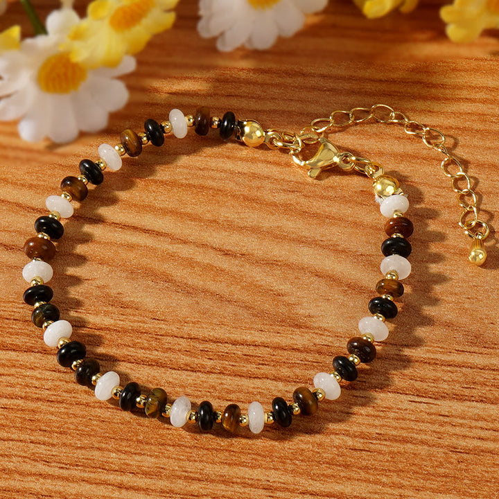 Bracelet réglable en perles de cristal naturel style bohème Olivenorma - image 3