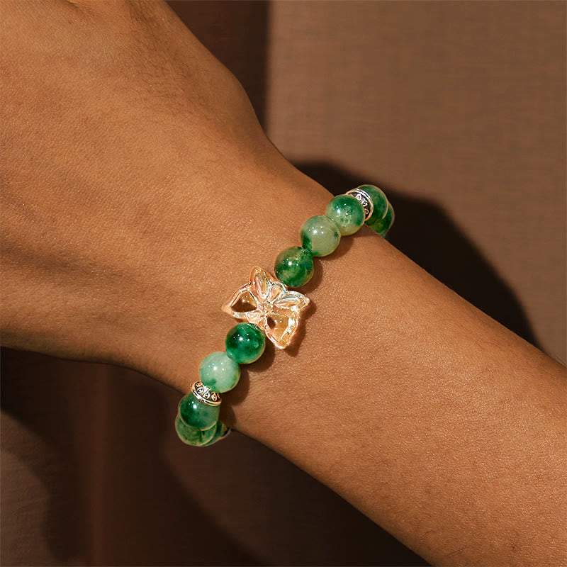 Bracelet Olivenorma « Croissance et Fortune » en quartz fantôme vert