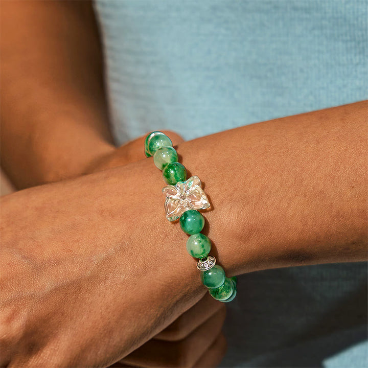 Bracelet Olivenorma « Croissance et Fortune » en quartz fantôme vert