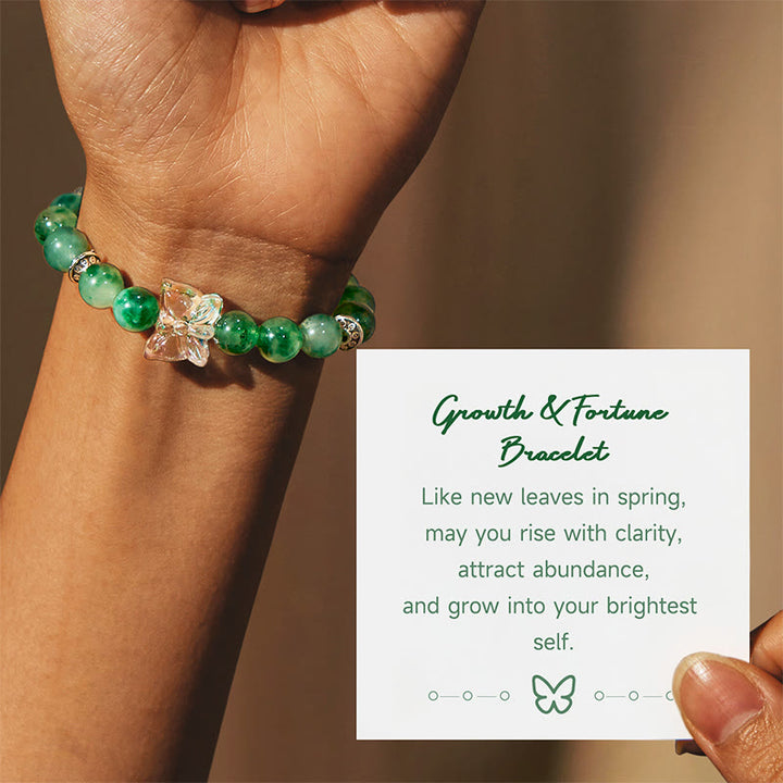 Bracelet Olivenorma « Croissance et Fortune » en quartz fantôme vert