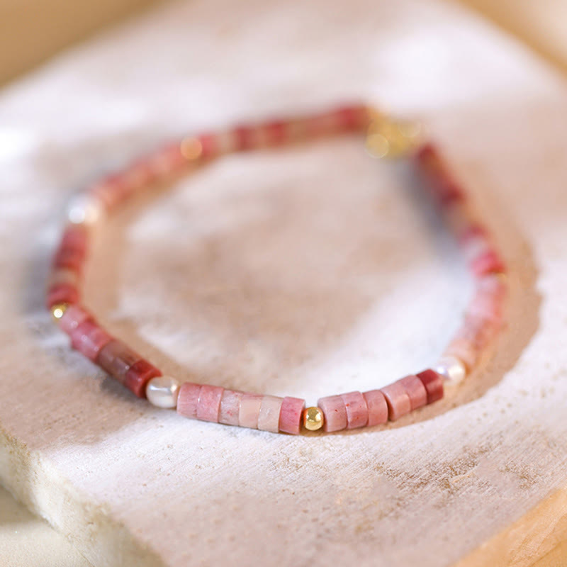 Bracelet de perles Olivenorma en rhodochrosite naturelle pour attirer l'amour - Rhodochrosite - image 1