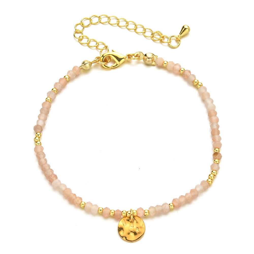 Bracelet ajustable Olivenorma Fortune Biscuit en mini-perles naturelles et pierres précieuses - Quartz rose - image 5