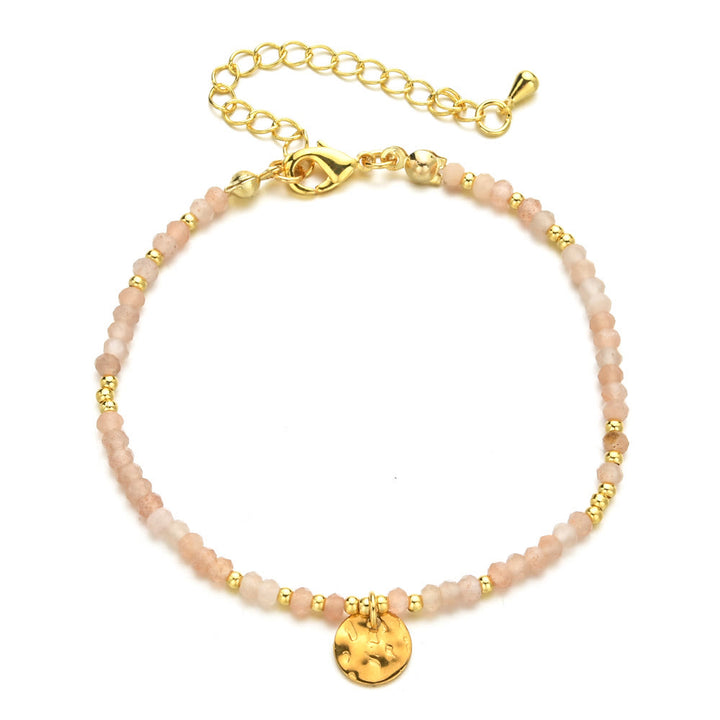 Bracelet ajustable Olivenorma Fortune Biscuit en mini-perles naturelles et pierres précieuses - Quartz rose - image 5