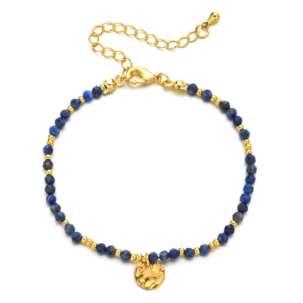 Bracelet ajustable Olivenorma Fortune Biscuit en mini-perles naturelles et pierres précieuses - Lapis lazuli - image 13
