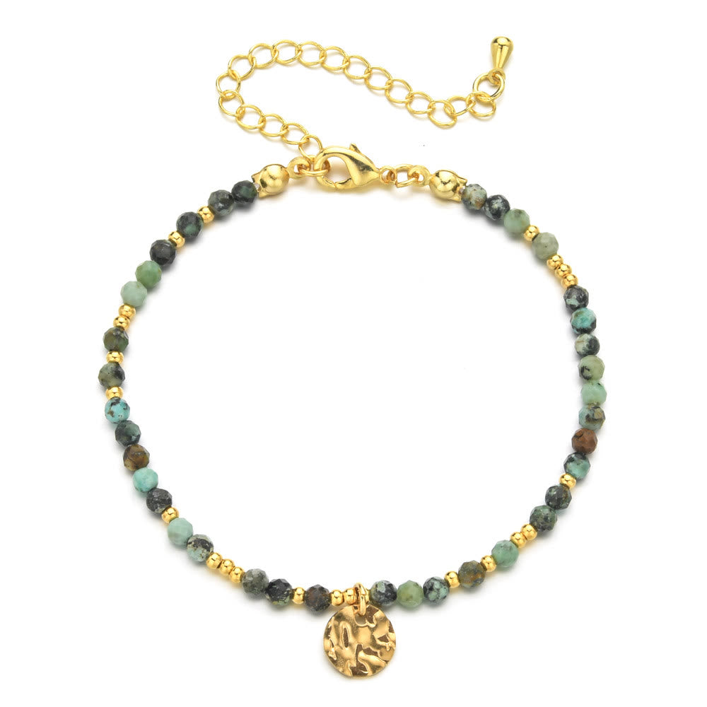Bracelet ajustable Olivenorma Fortune Biscuit en mini-perles naturelles et pierres précieuses - Turquoise africaine - image 17