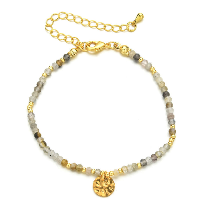 Bracelet ajustable Olivenorma Fortune Biscuit en mini-perles naturelles et pierres précieuses - Labradorite - image 15