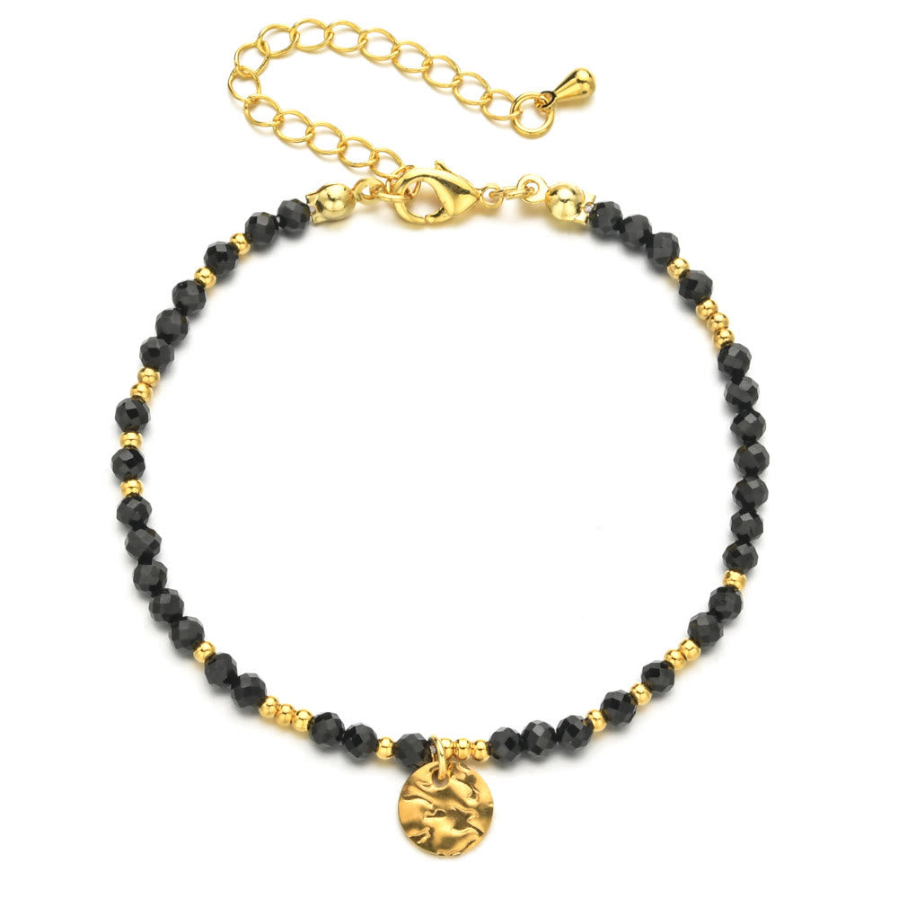 Bracelet ajustable Olivenorma Fortune Biscuit en mini-perles naturelles et pierres précieuses - Obsidienne - image 11